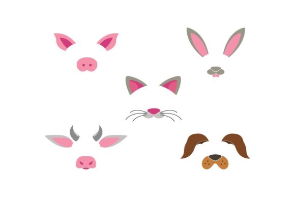 Animal Face Elements Set: A Playful Design Toolkit