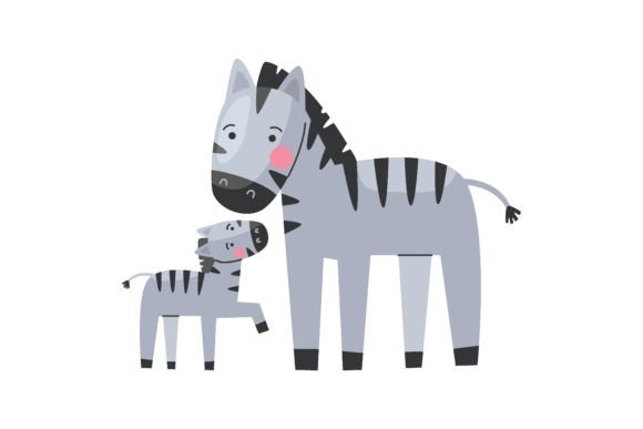 Animal Striped Zebra Mom and Baby, Cute: A Designer's Playful Ally