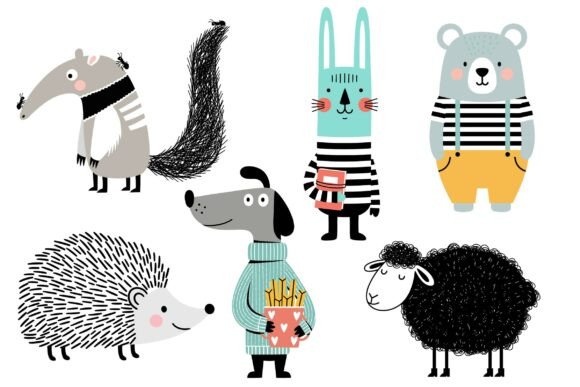 Big Kids Animal Clipart Bundle: Playful Vectors for Modern Brands