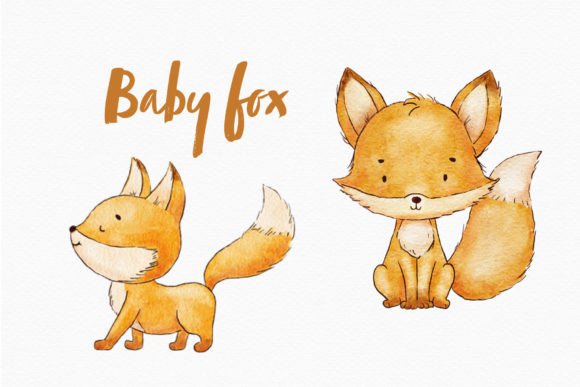 Cute Fox Watercolor Clipart: A Charming Design Asset