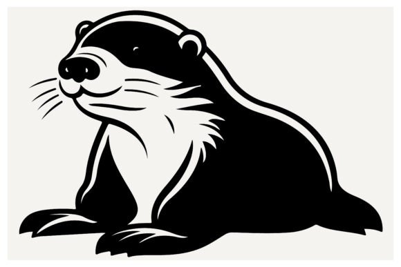 Cute Otter Silhouette: A Vector Asset for Charming Design