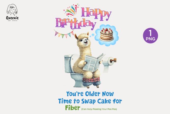 Funny Alpaca Birthday Clipart: A Quirky Asset for Creative Projects