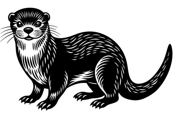 Otter Animal Black Silhouette: A Designer's Asset for Natural Elegance