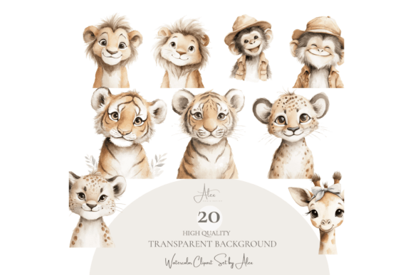 Safari Animal Clipart PNG Bundle for Wild Designs