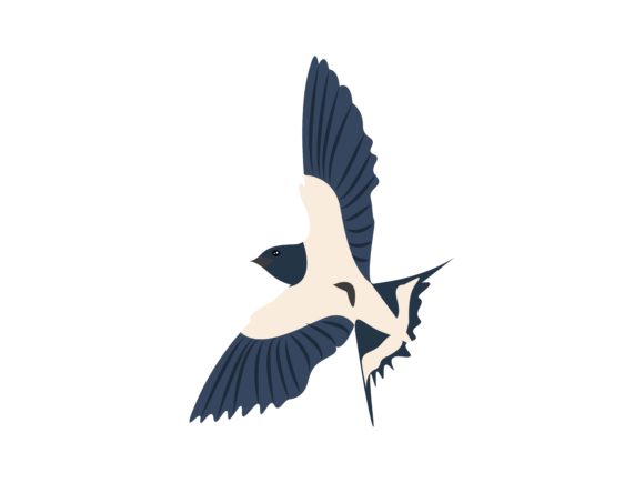 Swallow Flaying Face Left Bird Animal: Design Versatility Unlocked