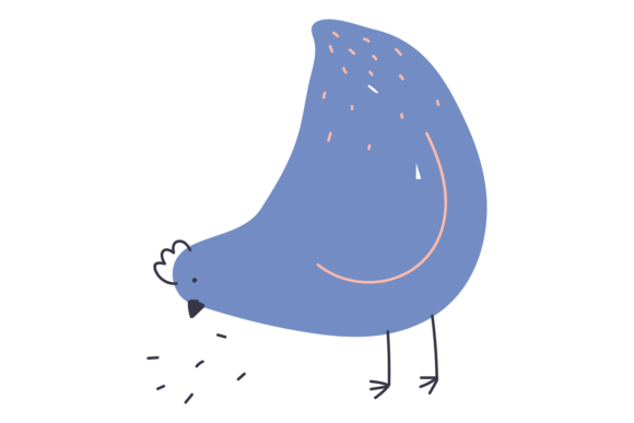 The Playful Power of Chicken Eating. Funny Farm Animal. Hen D
