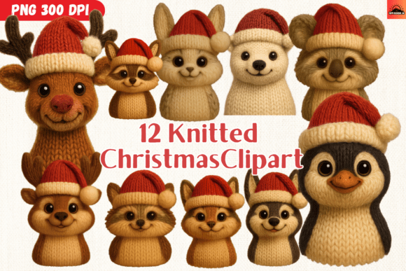Ultimate Knitted Christmas Animal Png: Cozy Holiday Design