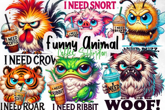 Unleash Whimsy with Funny Animal Coffee Sublimation