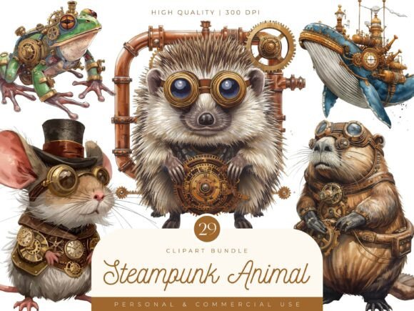Watercolor Steampunk Animal Clipart: A Designer's Guide to Whimsical Assets